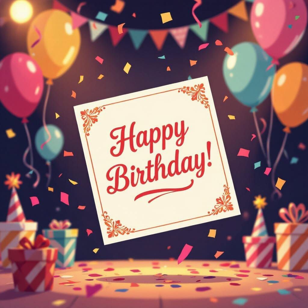 Vibrant Birthday Party Invitation Scene