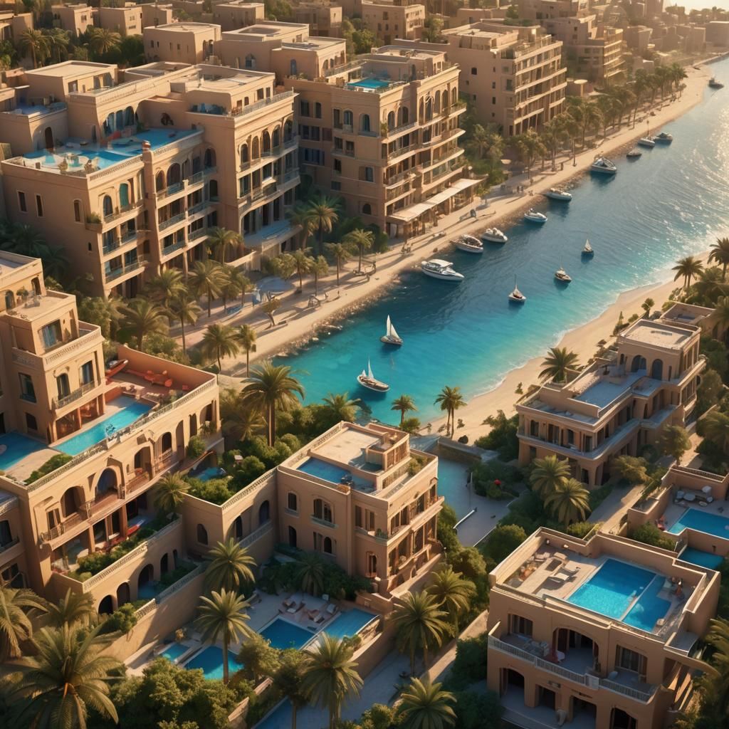 VIP Hotel Overlooking Mediterranean Sea at Golden Hour