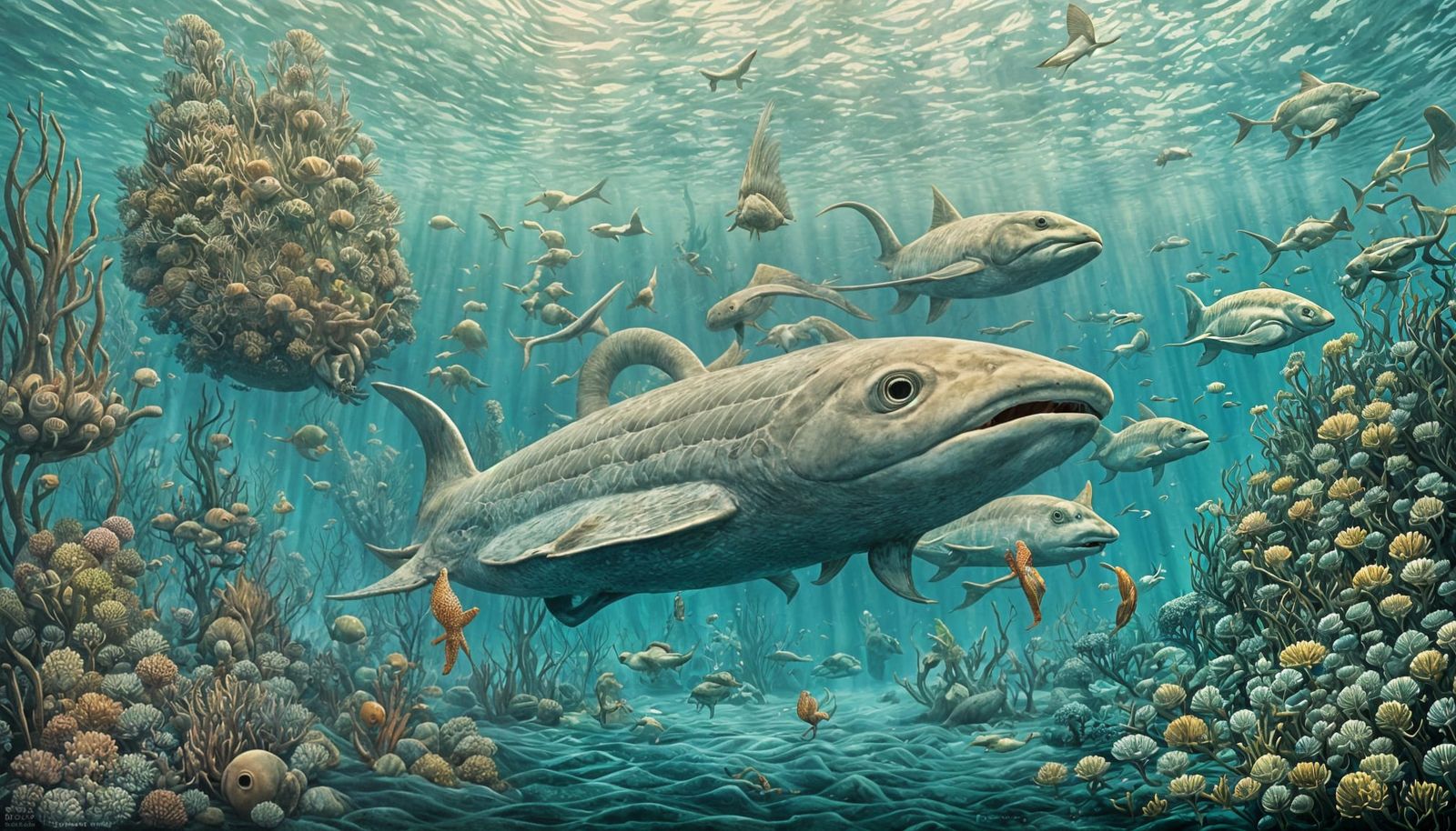Surrealist Aquatic Scene Reveals Mysterious Underwater Being...
