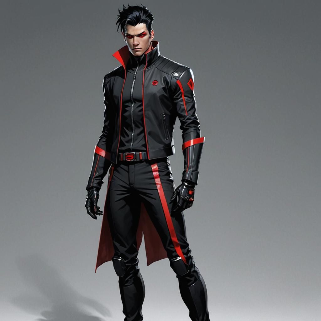 Edgy Anime Man in Cyberpunk Style