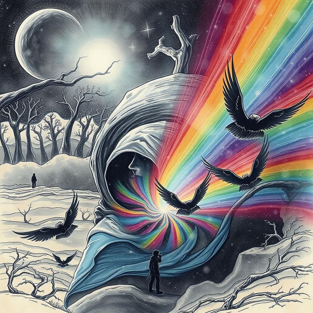 Ethereal Figure Radiates Light in Mystical Forest