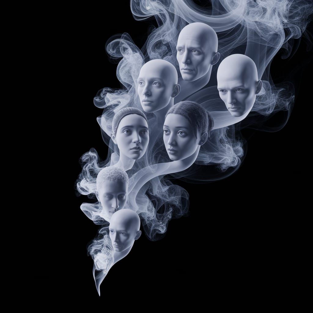 Surreal Smoke Reveals Ghostly Faces in Cinematic Slow Motion