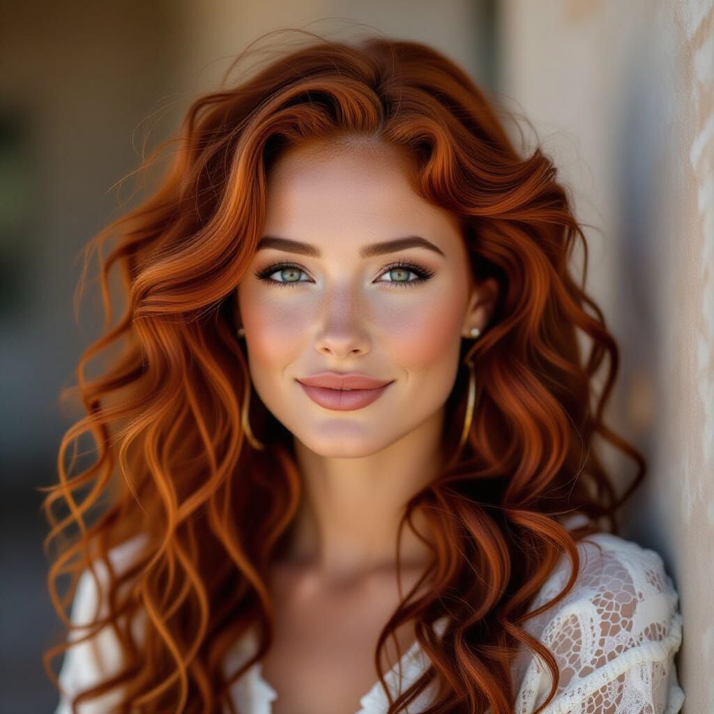 Beautiful Native Texan Woman With Striking Red Curly Hair