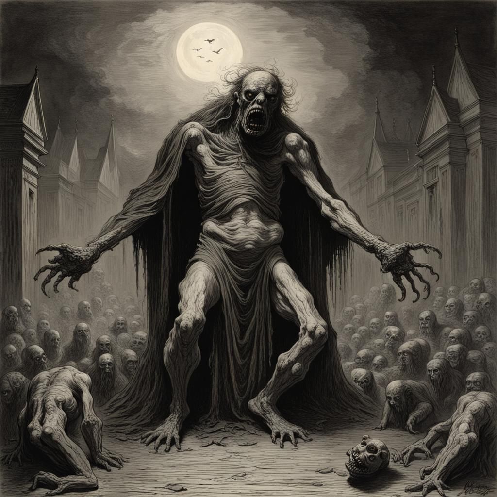 Horrifying Abomination in Gothic Horror Style