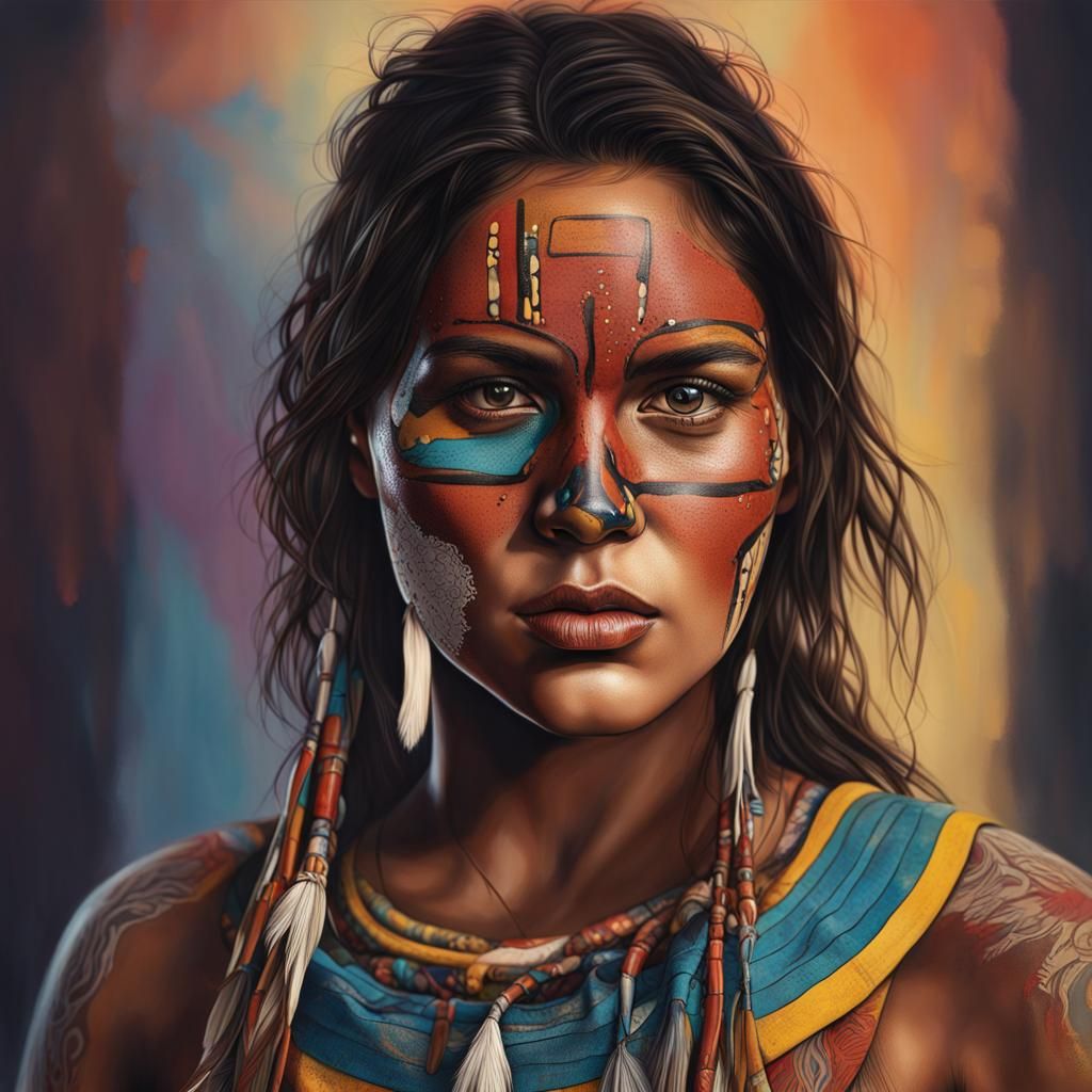 Hyperrealistic Portrait of Indigenous Australian Woman