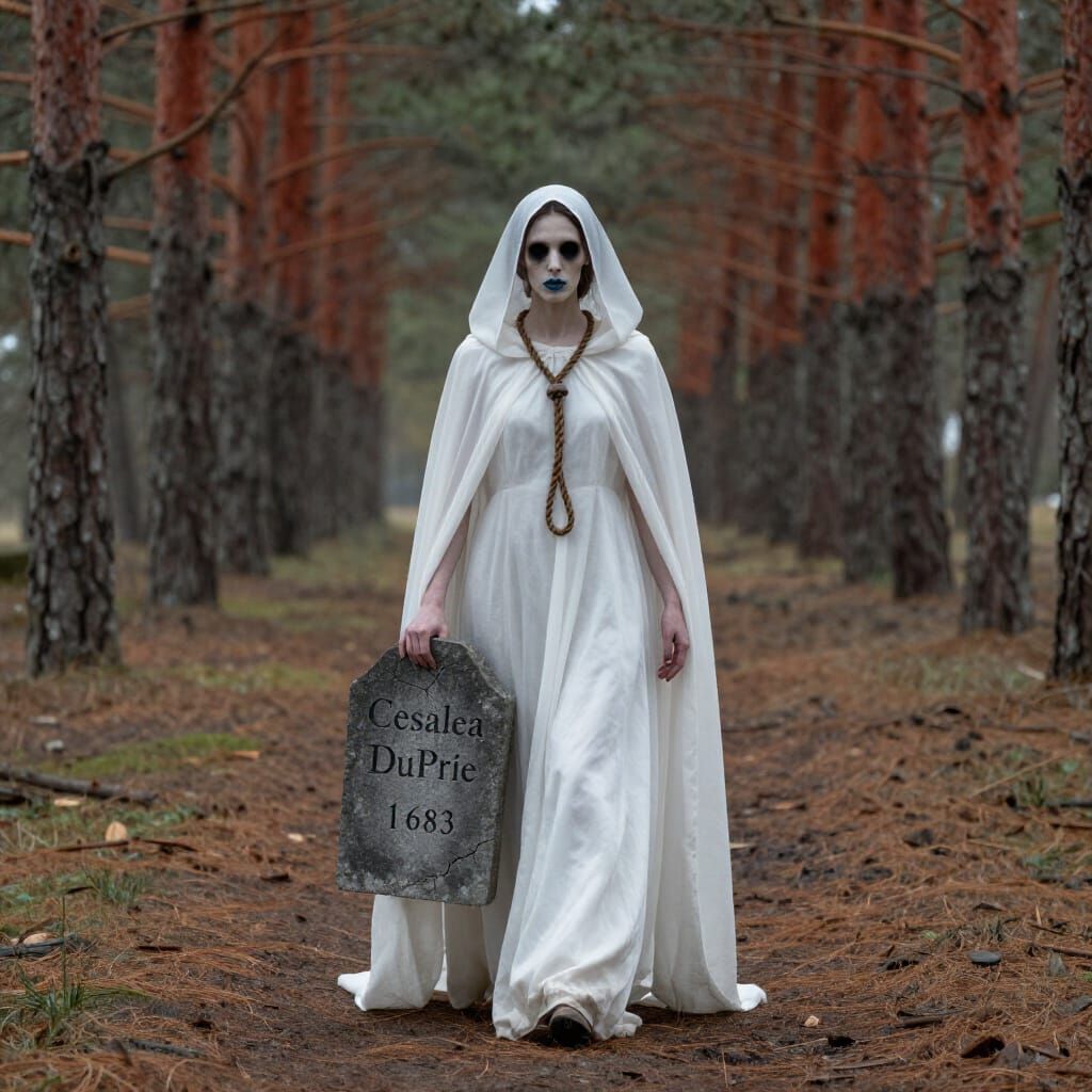 Sinister Apparition with Noose and Gravestone