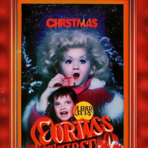 1980s Christmas Horror movie poster