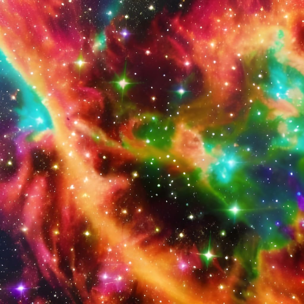 Red Nebula: Holographic Cosmic Illustration in 8K