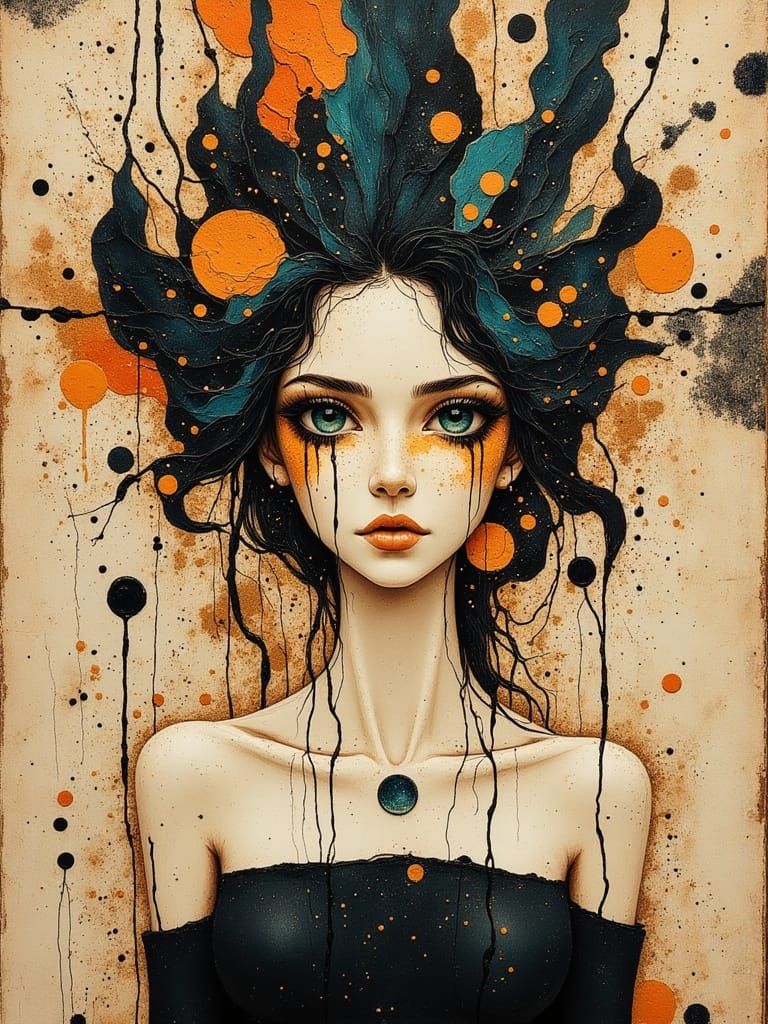 Dreamlike Surrealist Portrait in Vibrant Colors