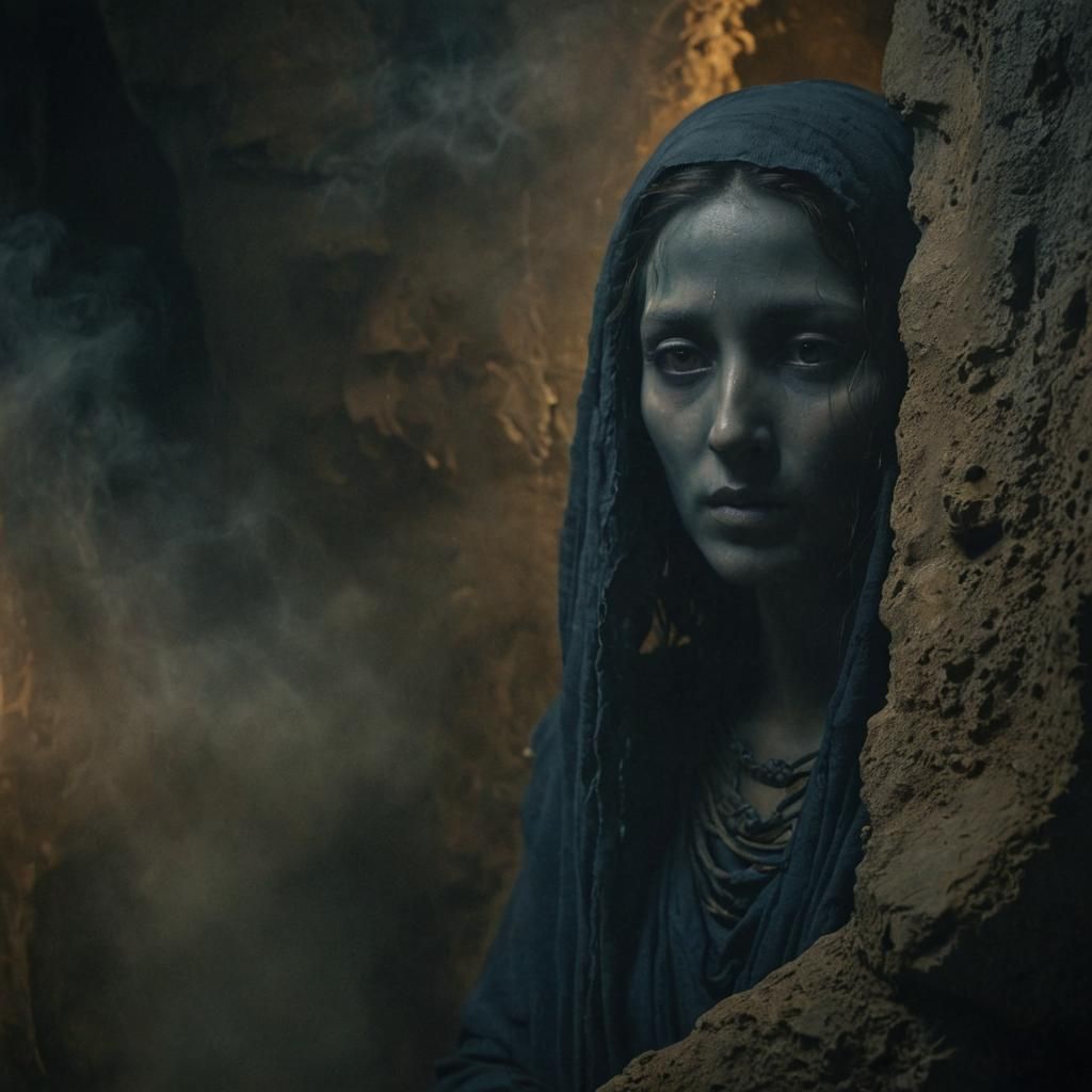 Mysterious Figure Exploring Ancient Mysteries in Dark Academ...