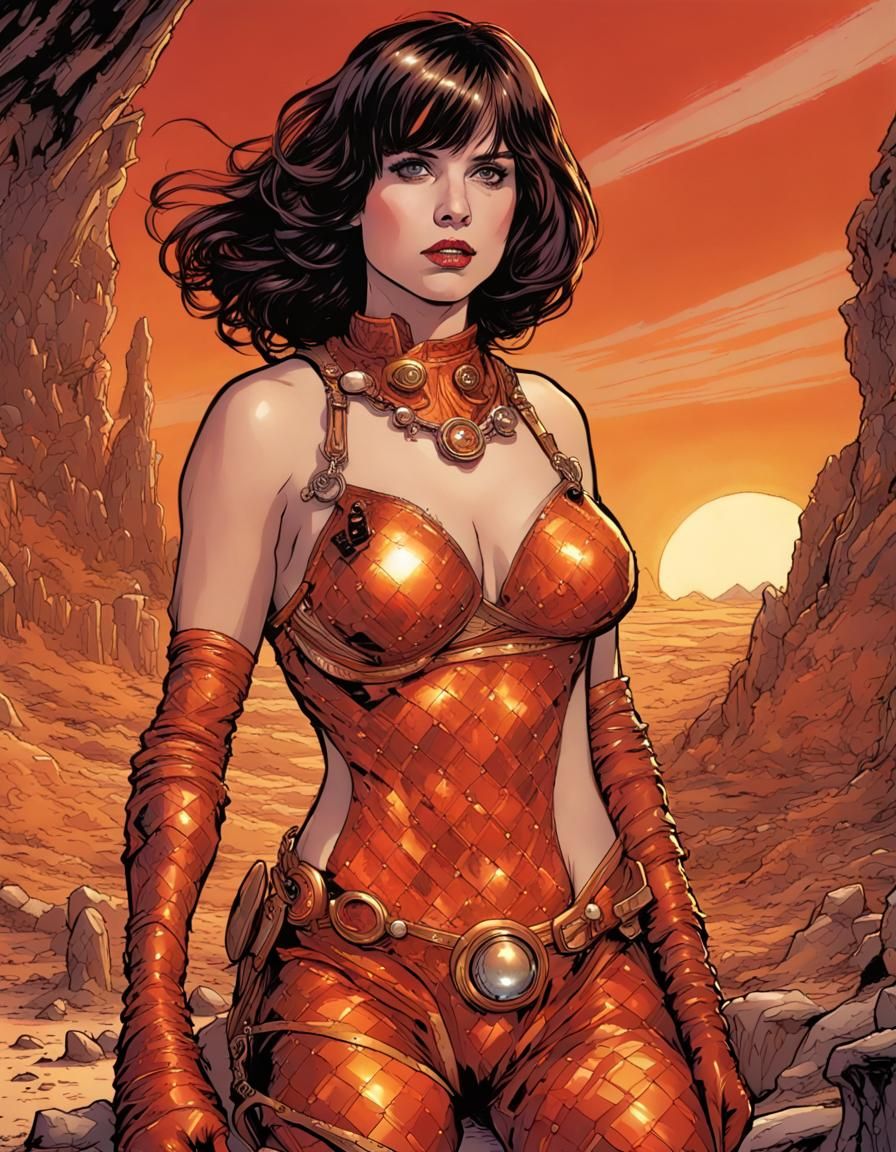 Dejah Thoris on Mars in Comic Book Art