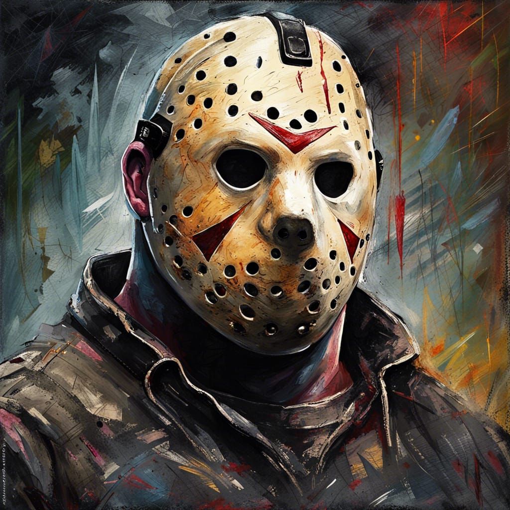 Gothic Impressionist Portrait of Jason Voorhees