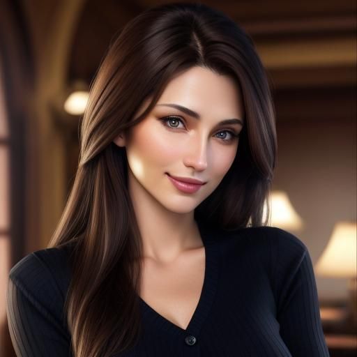 Hyperrealistic Portrait of a Young Woman in Office