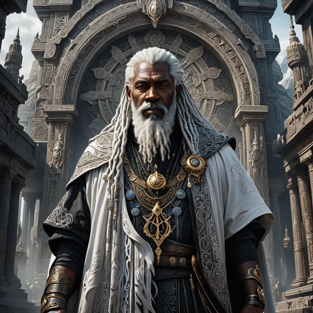 Occult Temple Portrait in Detailed Matte Painting Style