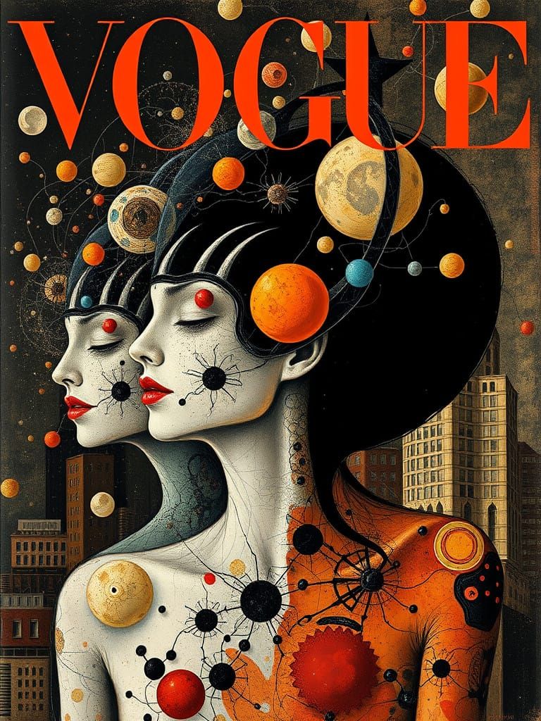 Surrealist Vogue Cover in Postmodern Style