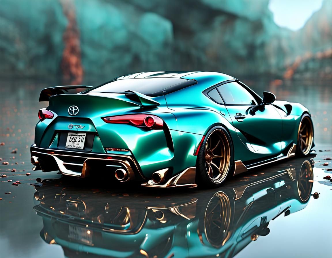 Toyota Supra with Dynamic Carbon Textures and Teal Clearcoat