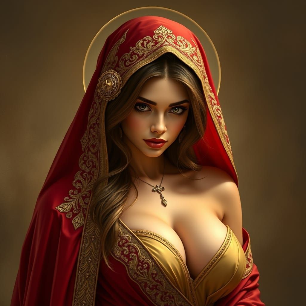 Divine Servant Woman in Ethereal Light