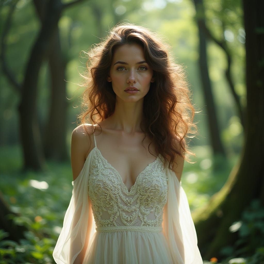 Ethereal Goddess in Forest Glory