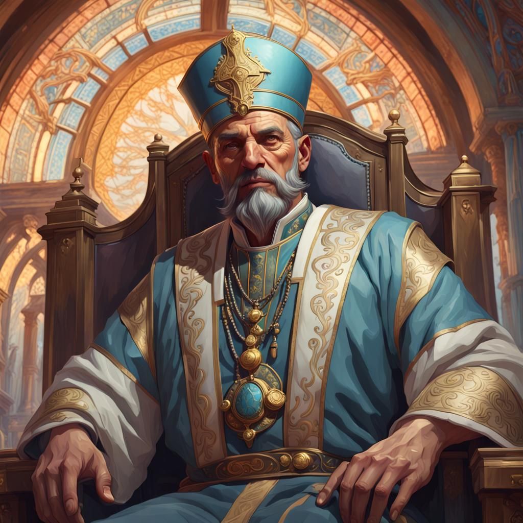High Priest Limousine Portrait in Art Nouveau Style