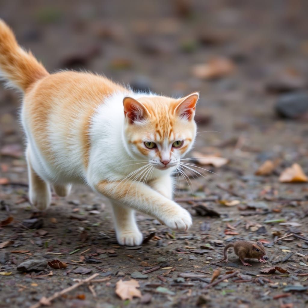 Cat Chasing Mouse: Dynamic AI Generated Image