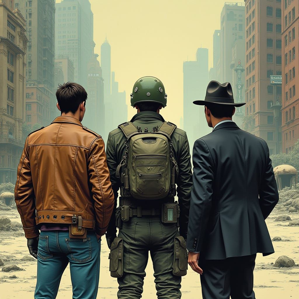Bikers, Soldiers, and Detectives Stand Watch Over a Futurist...