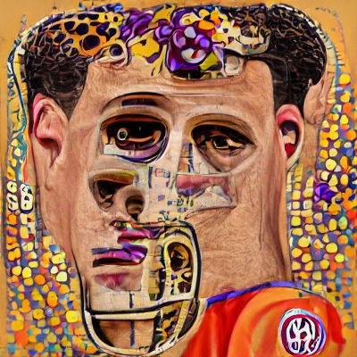 Abstract Portrait with Gold Leaf Accents