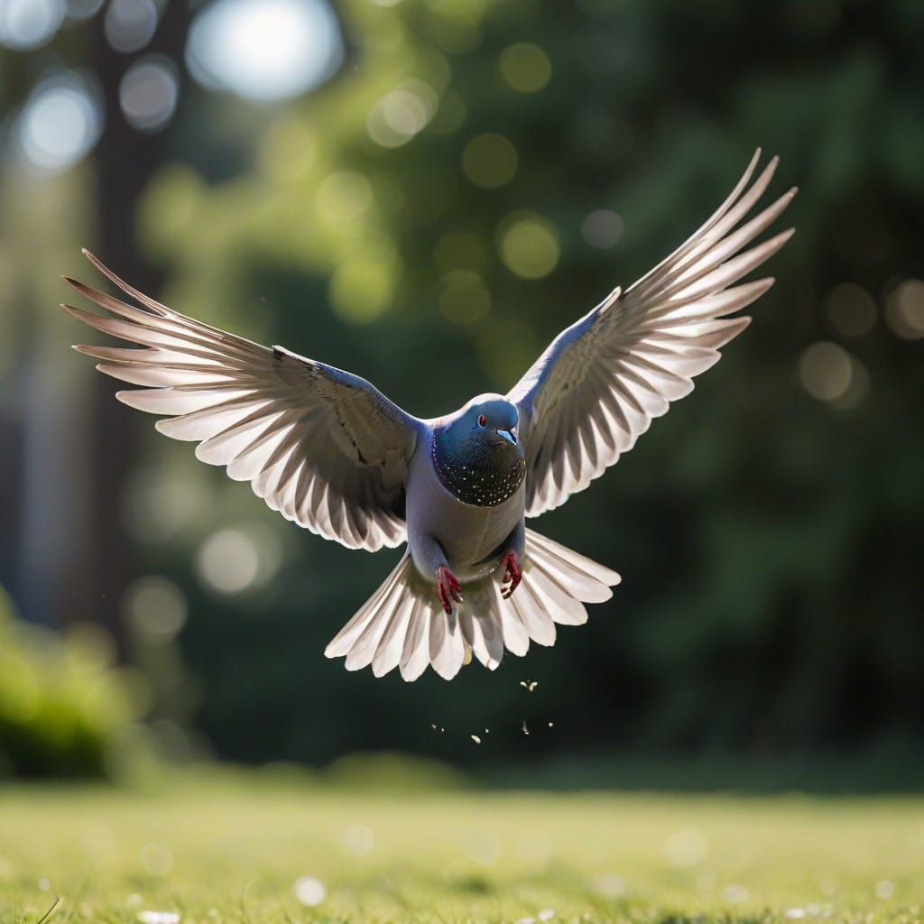 A Pigeon Soars Through the Air in Stunning Professional Phot...