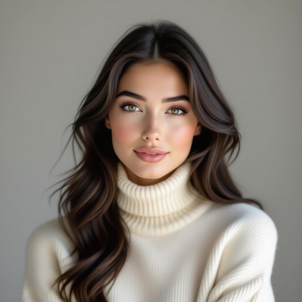 Elegant Studio Portrait of a Young Woman
