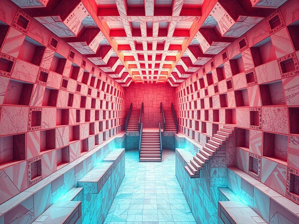 Impossible Geometry Maze with Infinite Staircases