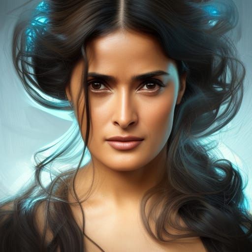 Salma Hayek Portrait in Artstation Style