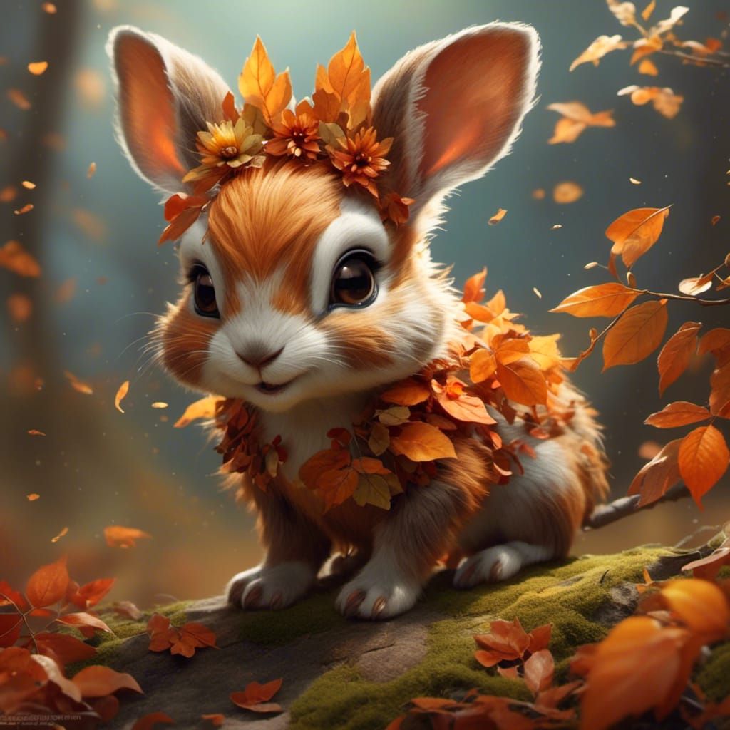 Realistic Autumn Animal Portrait