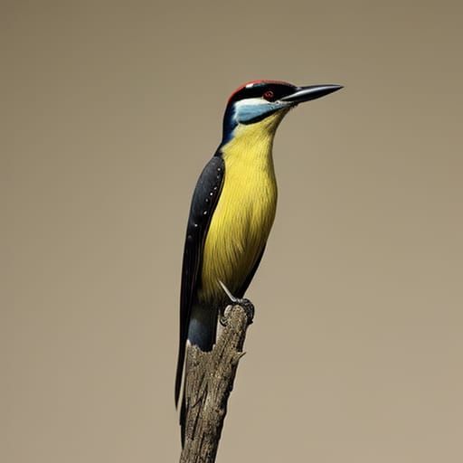 Cartoon Woodpecker Carved from Pencil