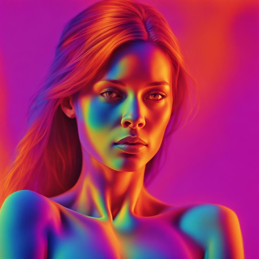 Infrared Thermal Image of a Woman