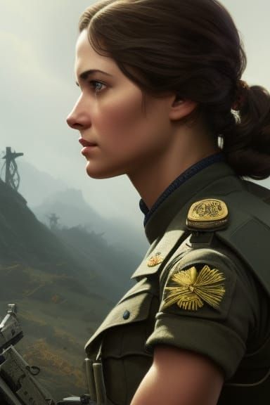 Young Army Driver Portrait in Hyperrealistic Style