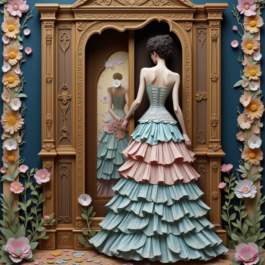 Victorian woman getting ready.