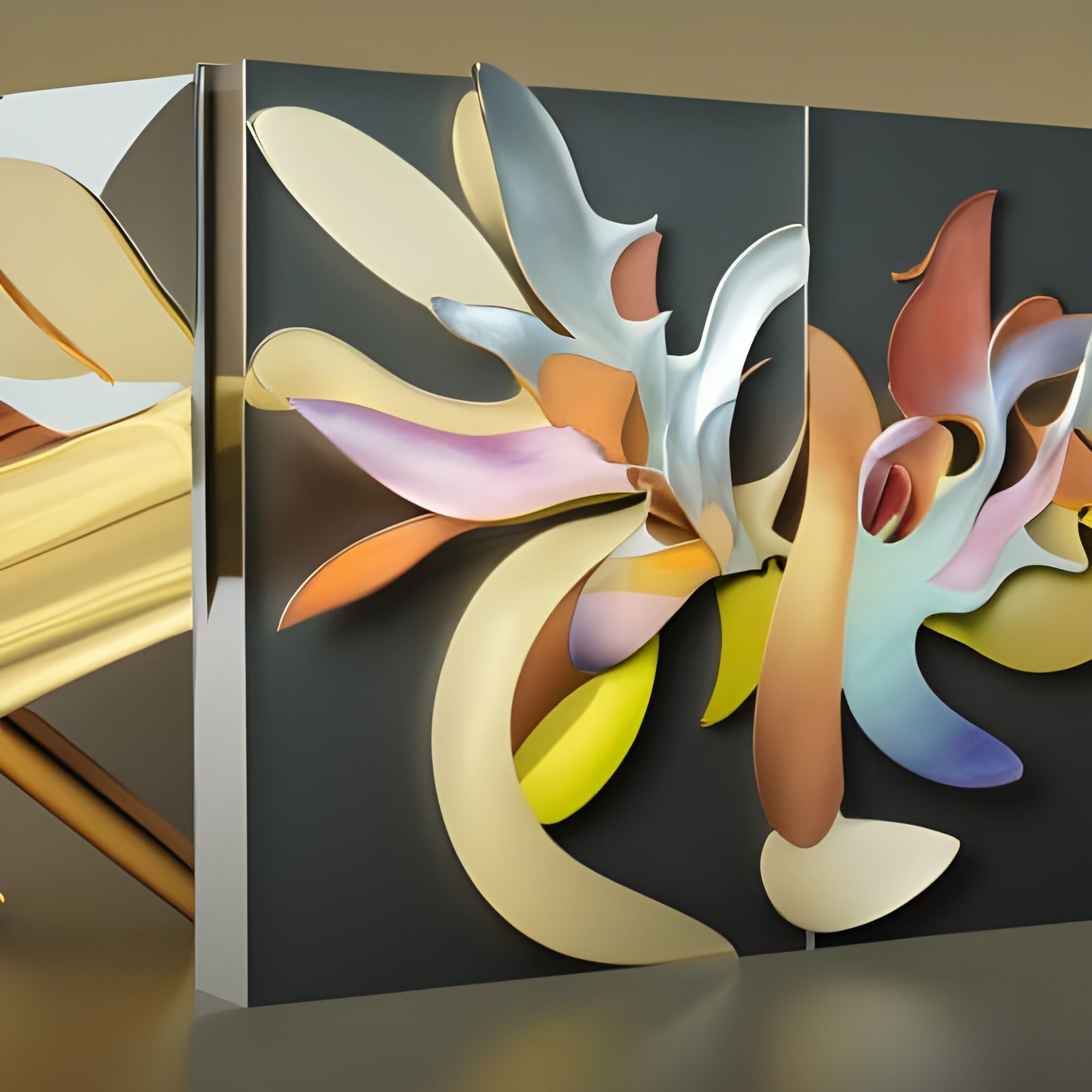 Vivid Abstract 3D Design with Glass Finish