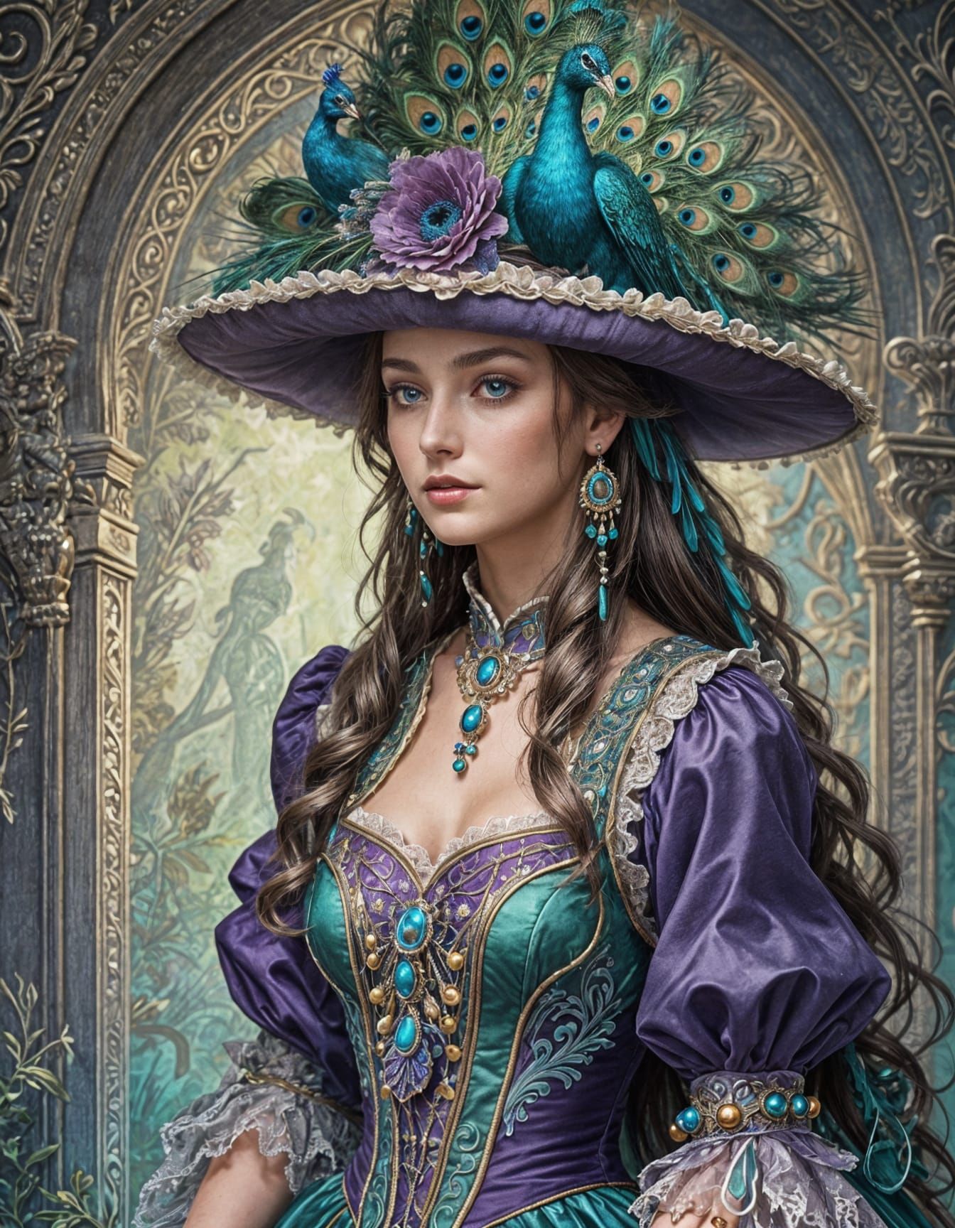 Peacock feather headband