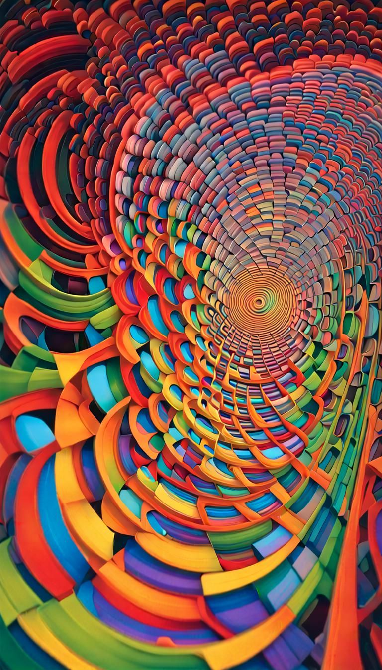 Psychedelic Op-Art Spirals for Concentration in 8K
