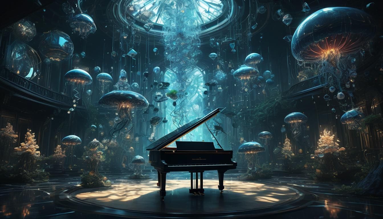 Surreal Floating Jellyfish Chandelier Dreamscape