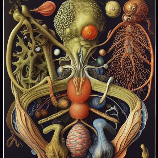 Aortic Hypertrophy in Surreal Biopunk Style