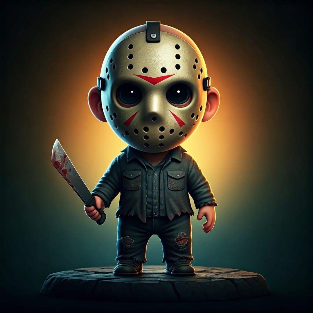 Chibi Jason Voorhees in 3D Digital Art