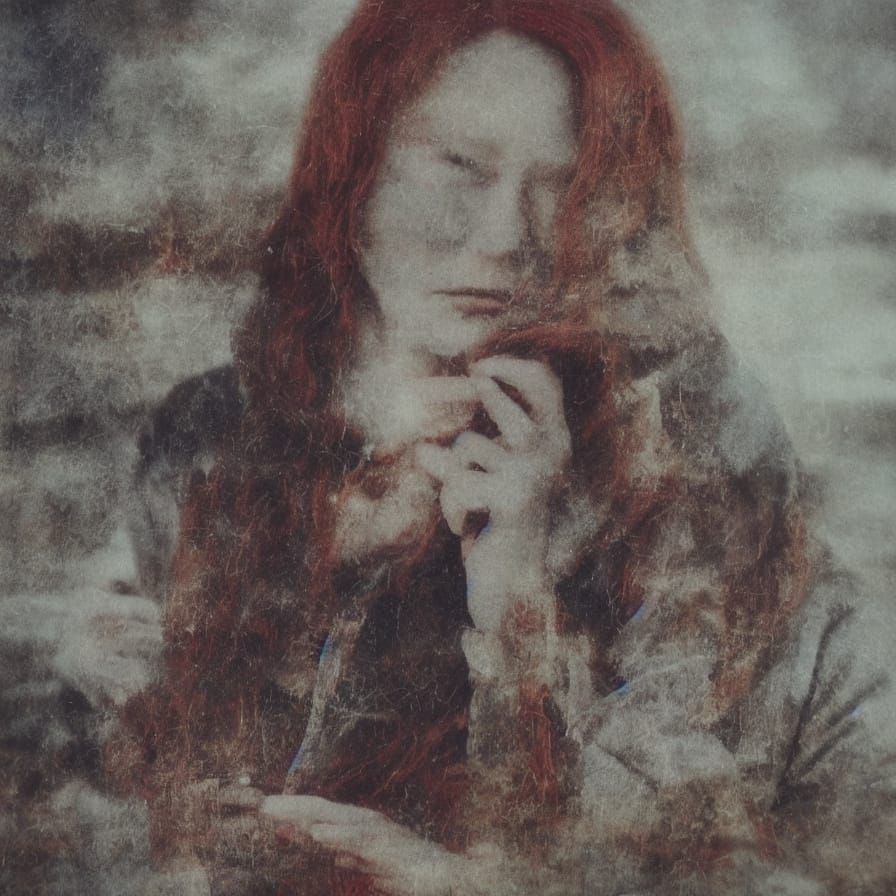 Red-Haired Woman's Nostalgic Moment