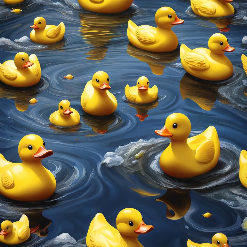 Rubber Ducks Transcend Space in Hyperrealism