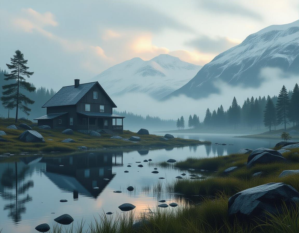 Ultrarealistic Landscape with Intricate Details and Lighting