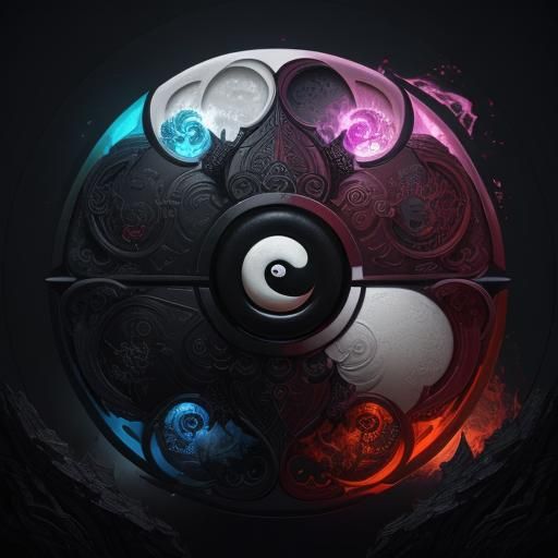 Detailed Yin Yang Matte Painting in Deep Color