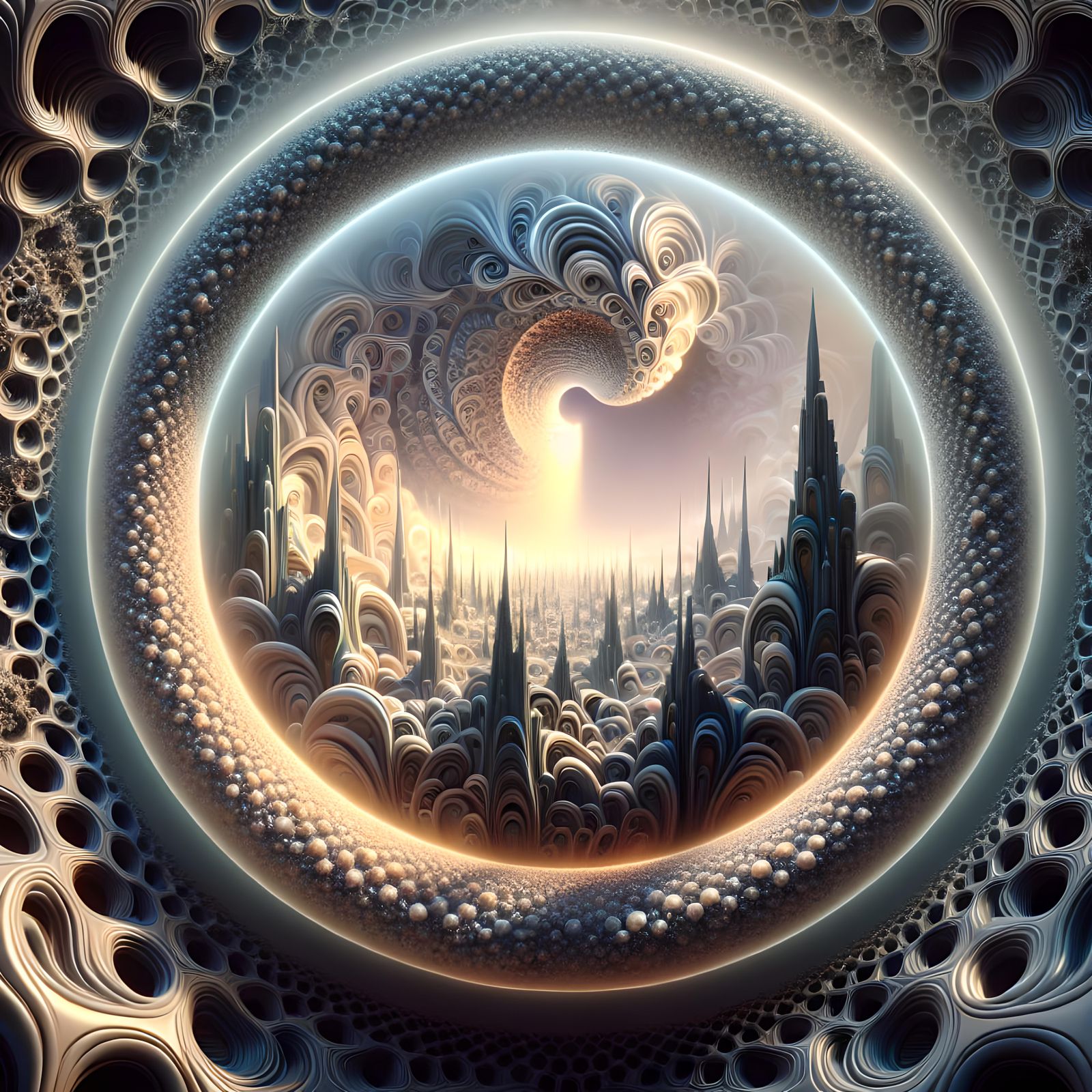 Luminescent Portal to Escher-esque Alien World