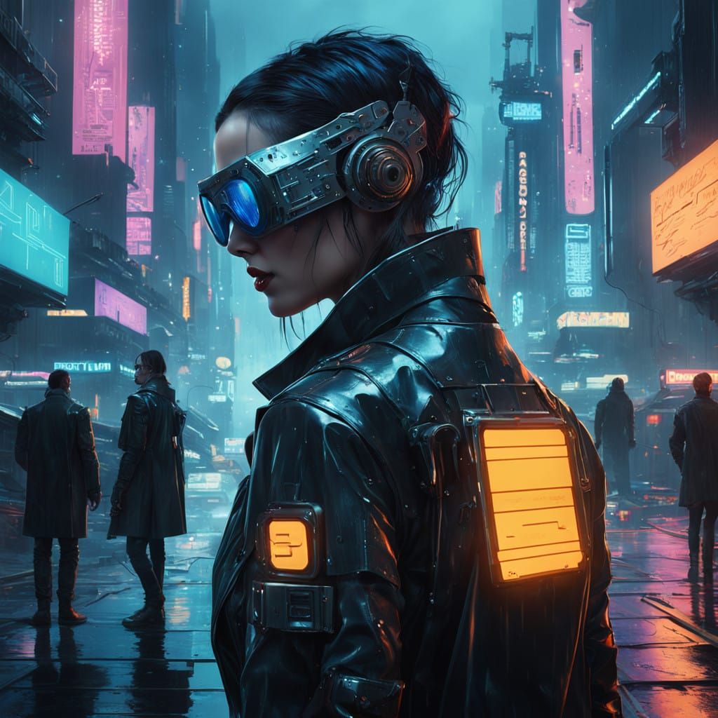 Cyberpunk Goddess in Neon Metropolis