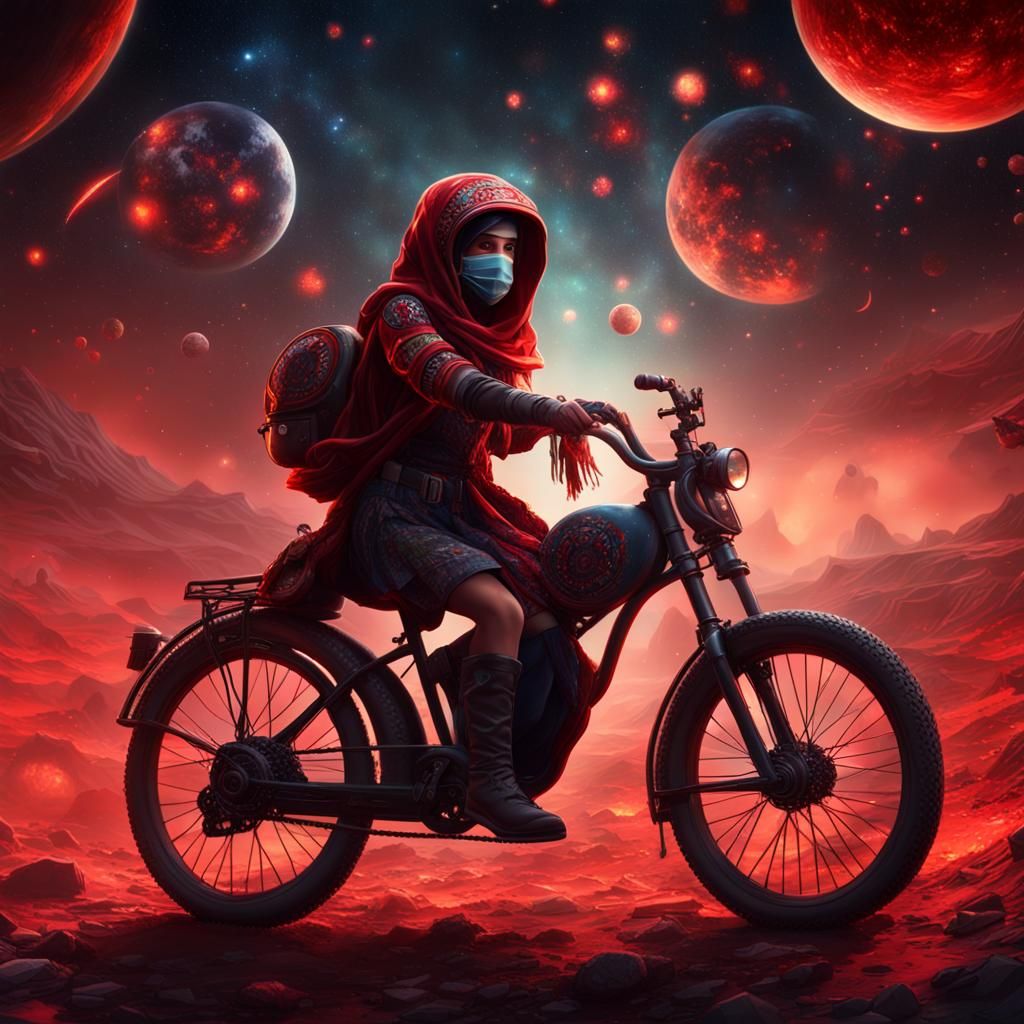 Zapatista Girl Reaching for Stars in Space