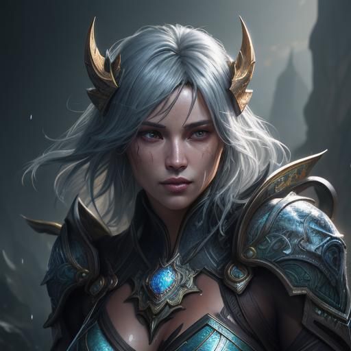 Ultrarealistic Portrait of a Beautiful Woman in Digital Pain...