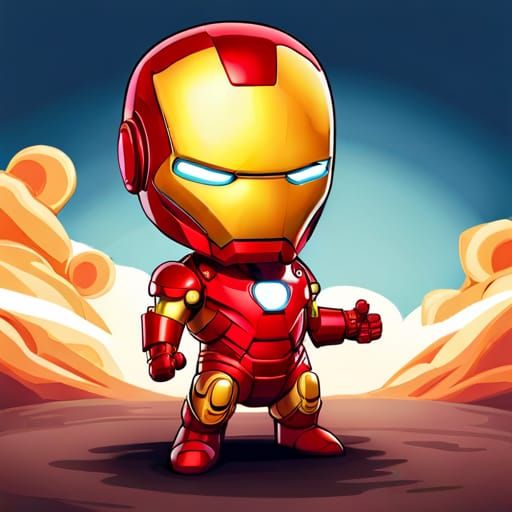 Cute Baby Ironman in Chibi Style